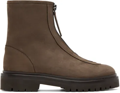 Legres Brown Nubuck Ankle Boots