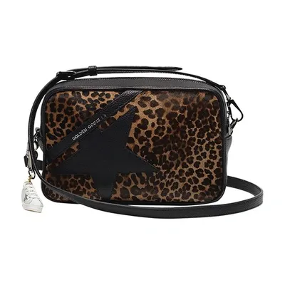 Golden Goose Star Bag In Pony Calfskin With Leopard Print