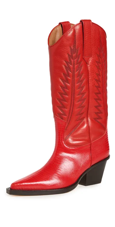 Paris Texas Rosario Texan Boots In Red Leather