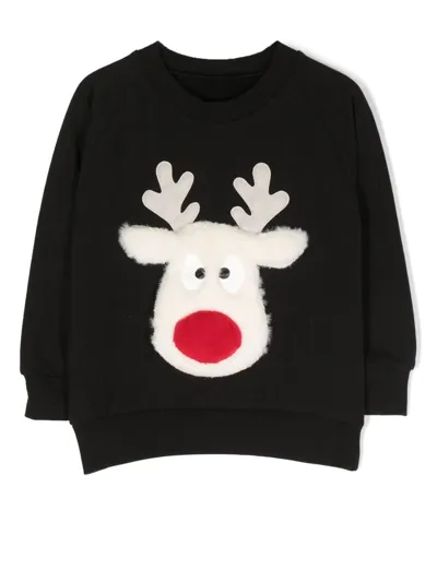 Wauw Capow By Bangbang Red Nose Crew Neck Sweatshirt In Schwarz