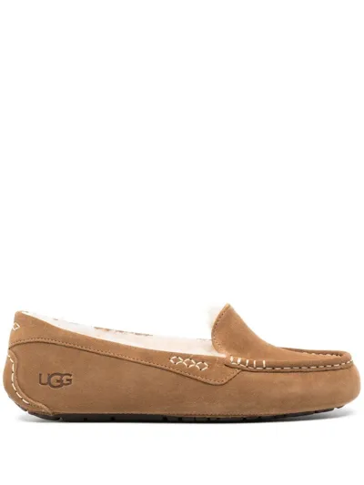 Ugg Dakota Shearling-lined Loafers In Nude