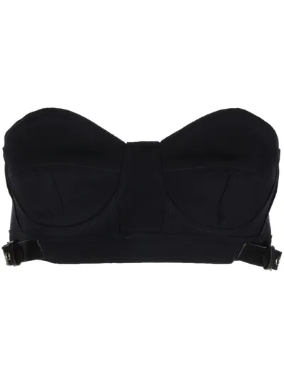 Rokh Belt-strap Detailed Cropped Top In Black