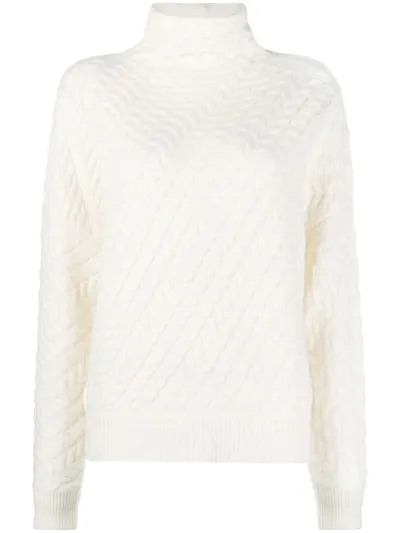 Loulou Studio Cable-knit Cashmere Sweater With Dolman Sleeves In White