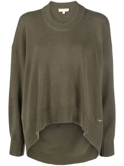 Michael Michael Kors Oversize Virgin Wool-cashmere Blend Sweater In 绿色