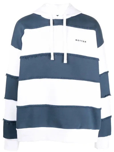 Botter Logo-print Striped Hoodie In White