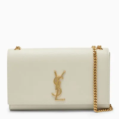 Saint Laurent Cream Medium Kate Bag In Yellow