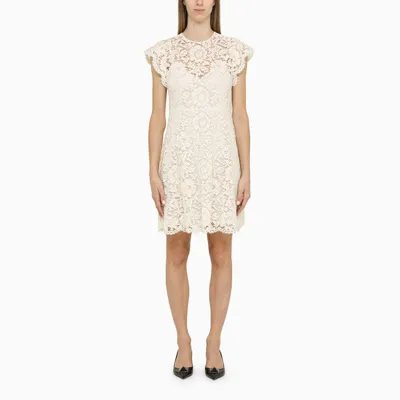 Valentino Ivory-coloured Lace Dress In White