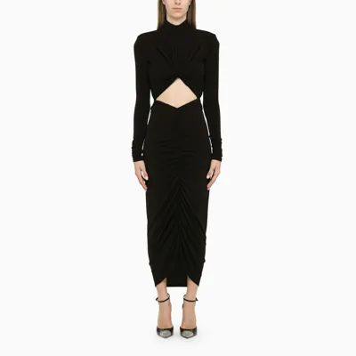 The Andamane Black Draped Dress