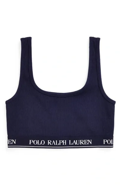 Polo Ralph Lauren Rib Bralette Tank In Onyx