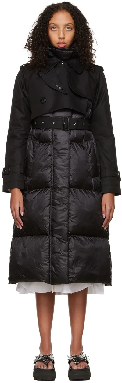 Sacai Black Padded Jacket In A Technical Fabric