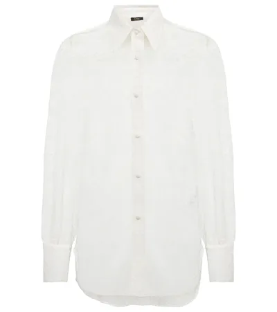 Oseree Lace Shirt In White