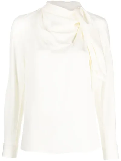 Theory Scarf-detail Blouse In White