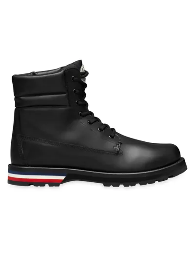 Moncler Vancouver Tricolored-sole Leather Boots In Black