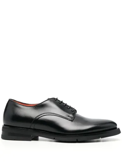 Santoni Faedon Panelled Derby Shoes In Schwarz