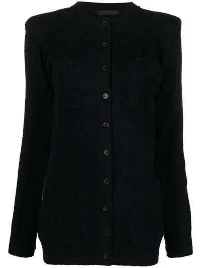 Wardrobe.nyc Brushed Cotton-blend Cardigan In Black