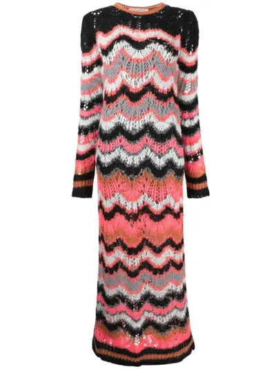 Philosophy Di Lorenzo Serafini Long-sleeve Knitted Dress In Multicolor