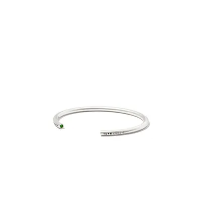 Le Gramme Sterling Silver Le 15g Polished Tsavorite Bangle Bracelet