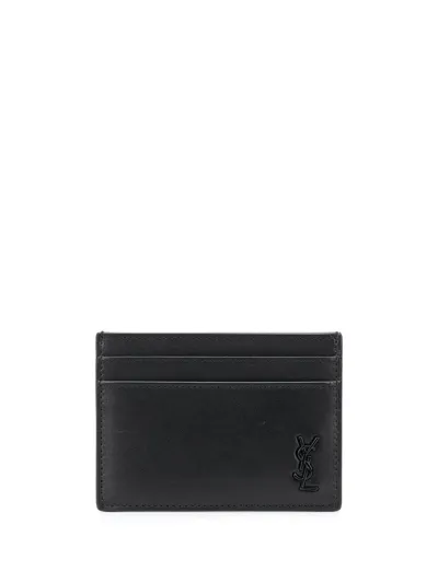 Saint Laurent Logo Card Holder In Nero