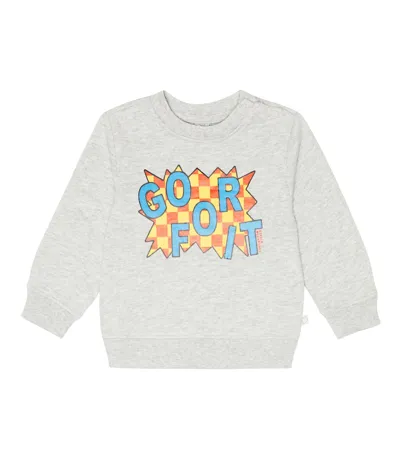 Stella Mccartney Baby Printed Cotton Sweatshirt In Grey