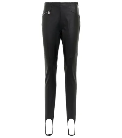 Bogner Jumi Leather Stirrup Leggings In Black