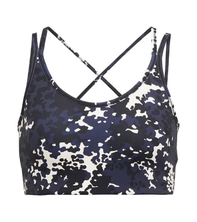 Tory Sport Printed Stretch-tactel Sports Bra In Camo Tory Navy