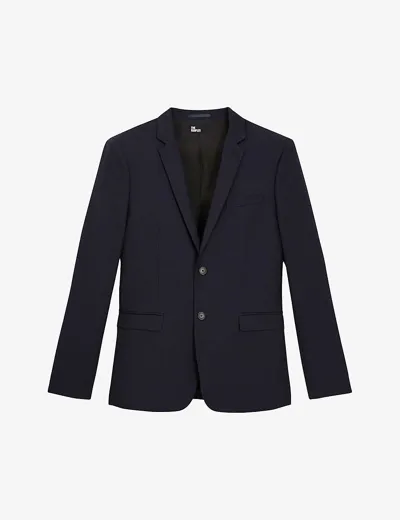 The Kooples Straight-cut Single-breasted Wool Blazer In Nav03