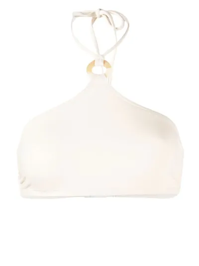 Eres Pleine Lune Galaxie Embellished Halterneck Bikini Top In Percale