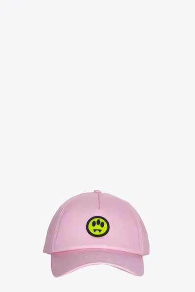 Barrow Cap Baseball Unisex Pink Cotton Cap With Smile Patch. In Rosa