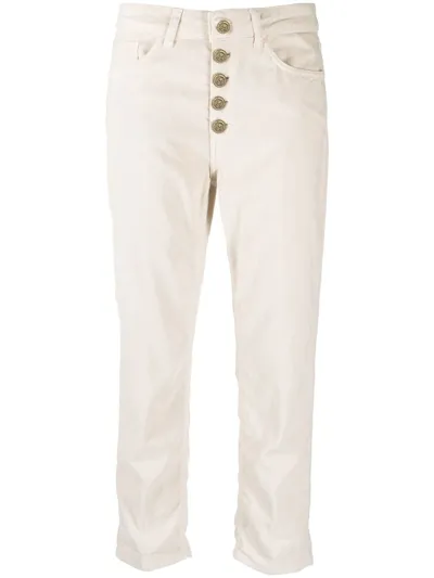 Dondup High-waist Cropped Jeans In Neutrals