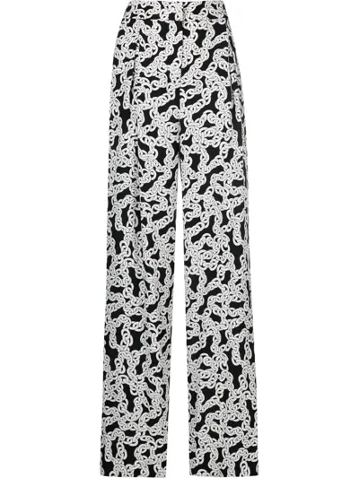 Diane Von Furstenberg Brooklyn Straight-leg Trousers In Black