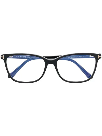 Tom Ford Square-frame Logo-plaque Glasses In Schwarz