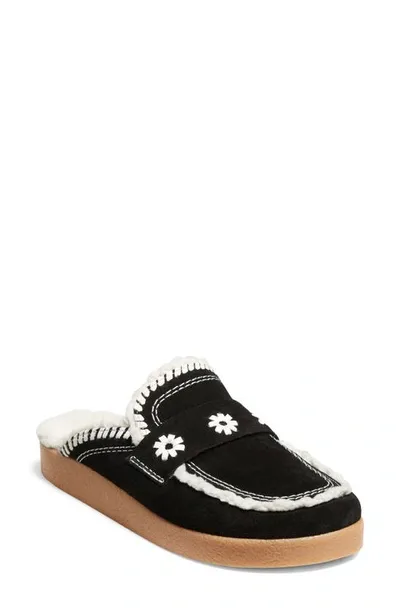 Jack Rogers Lainey Clog In Black/ Bone Suede/ Nappa