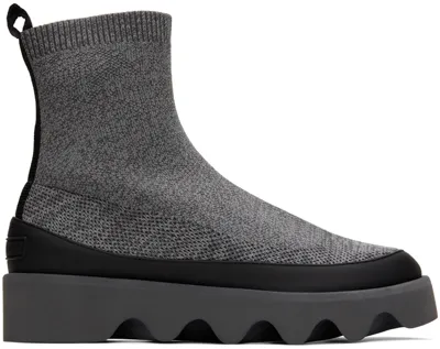 Issey Miyake Gray United Nude Edition Bounce Fit-3 Boots