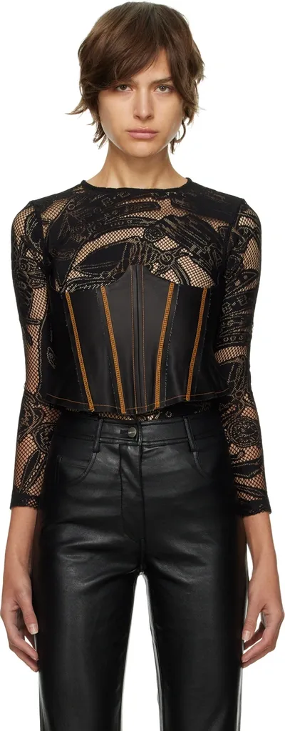 Miista Black Vera Corset In Dark Slate