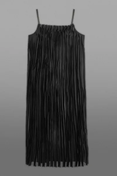 Cos The Appliquéd Layered Slip Dress In Black