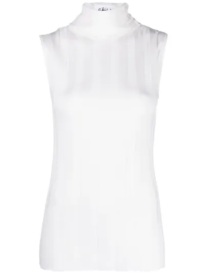 Câllas Romy Sleeveless Roll-neck Top In White