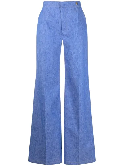 Câllas Jane High-waist Flared Trousers In Blue