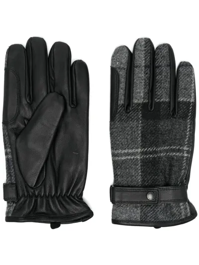 Barbour Tartan Print Gloves In Schwarz