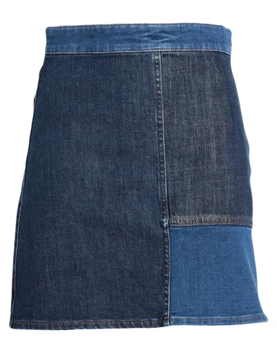 See By Chloé Patchwork-detail Denim Skirt In Blue