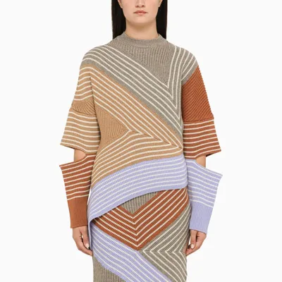 Stella Mccartney Multi-coloured Wool Asymmetrical Sweater In Multicolor