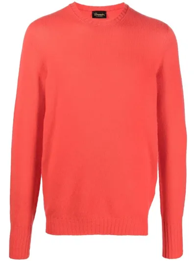 Drumohr Crew-neck Long-sleeve Jumper In Red