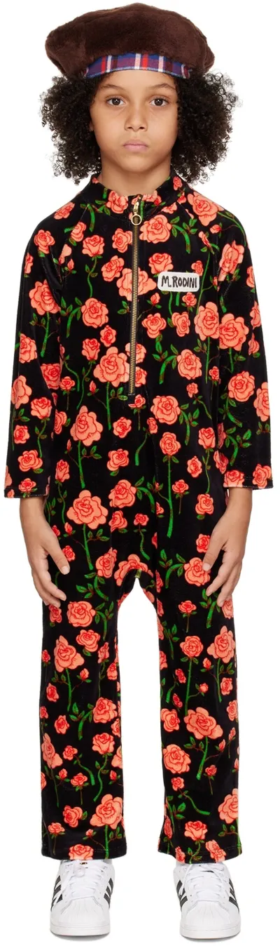 Mini Rodini Kids Black Roses Jumpsuit