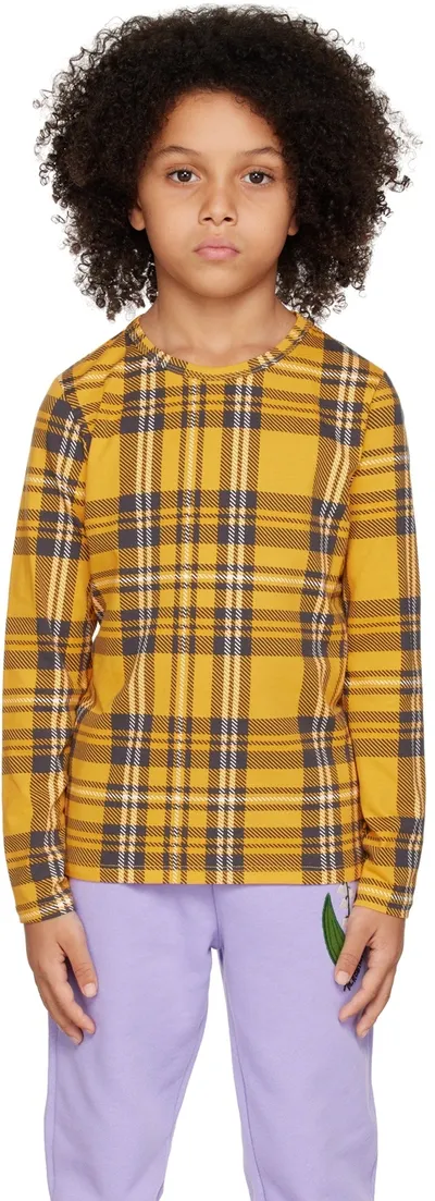 Mini Rodini Kids Yellow Check Long Sleeve T-shirt