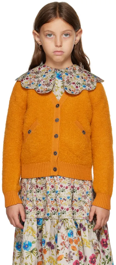 Misha And Puff Kids Orange Everyday Cardigan In Squash Blossom 895