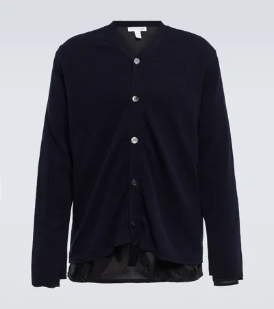 Comme Des Garçons Shirt V-neck Buttoned Cardigan In Navy