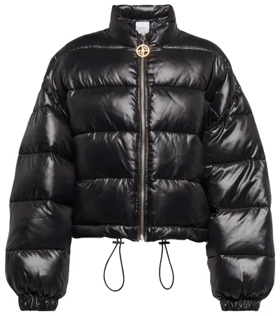 Patou Short Puffer Jacket In Nero