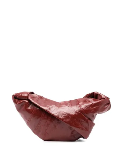 Lemaire Linen Coated Small Croissant Bag In Garance