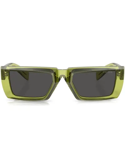 Prada Square-frame Tinted-lens Sunglasses In 19b5s0 Crystal Fern