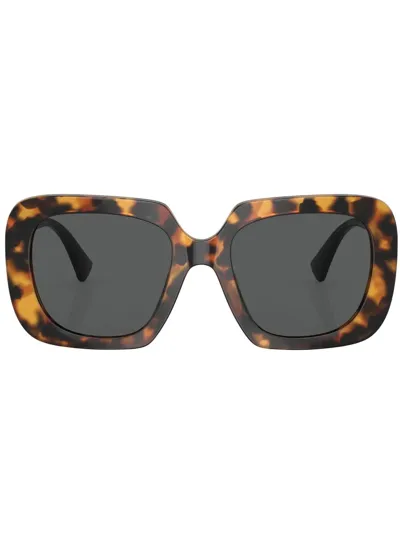 Versace Medusa Head Square-frame Sunglasses In Braun