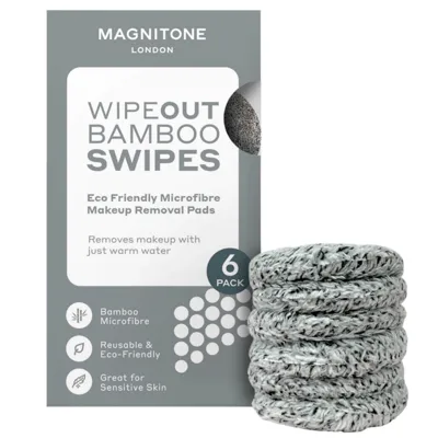 Magnitone London Magnitone Swipes 100% Microfibre Bamboo Makeup Remover Pads 6 Pack